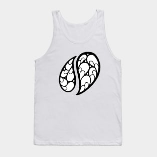 Two Tree Leaves Doodle Art Tank Top